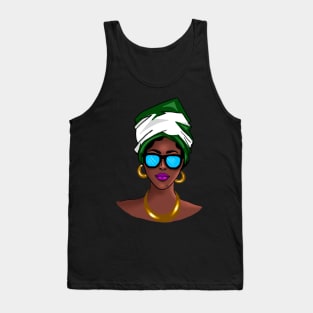 African women with Nigeria flag headscarf Tank Top